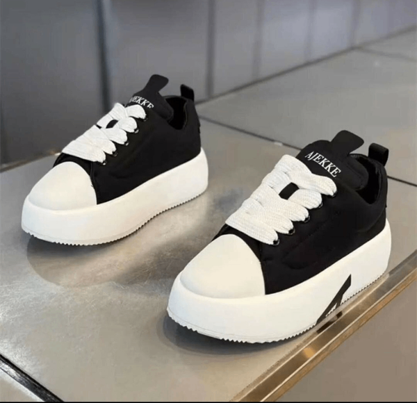 Baskets Chunky Mode Noir Blanc