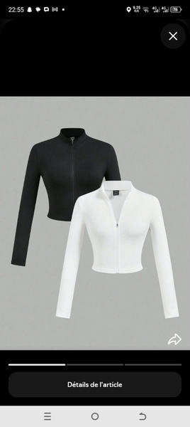 Veste zippée courte femme