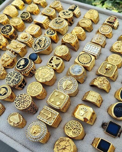 Bagues en plaqué or pour homme