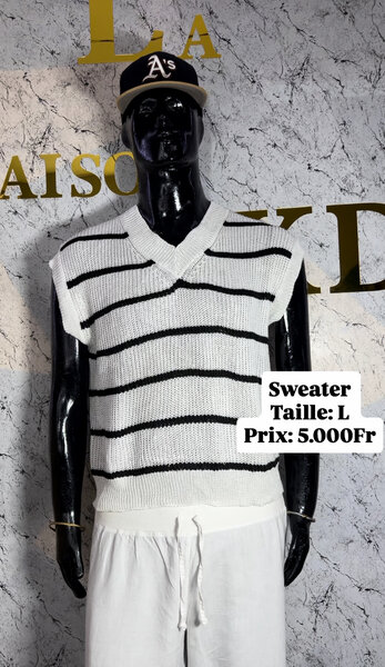 Gilet blanc rayé sans manches
