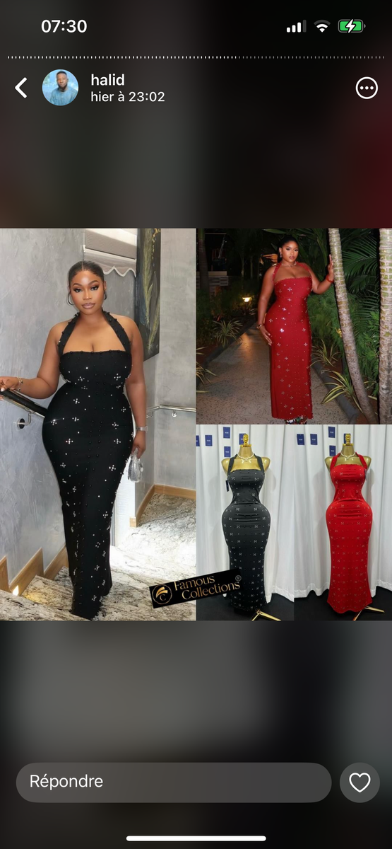 Robe Élegante Strass Soirée