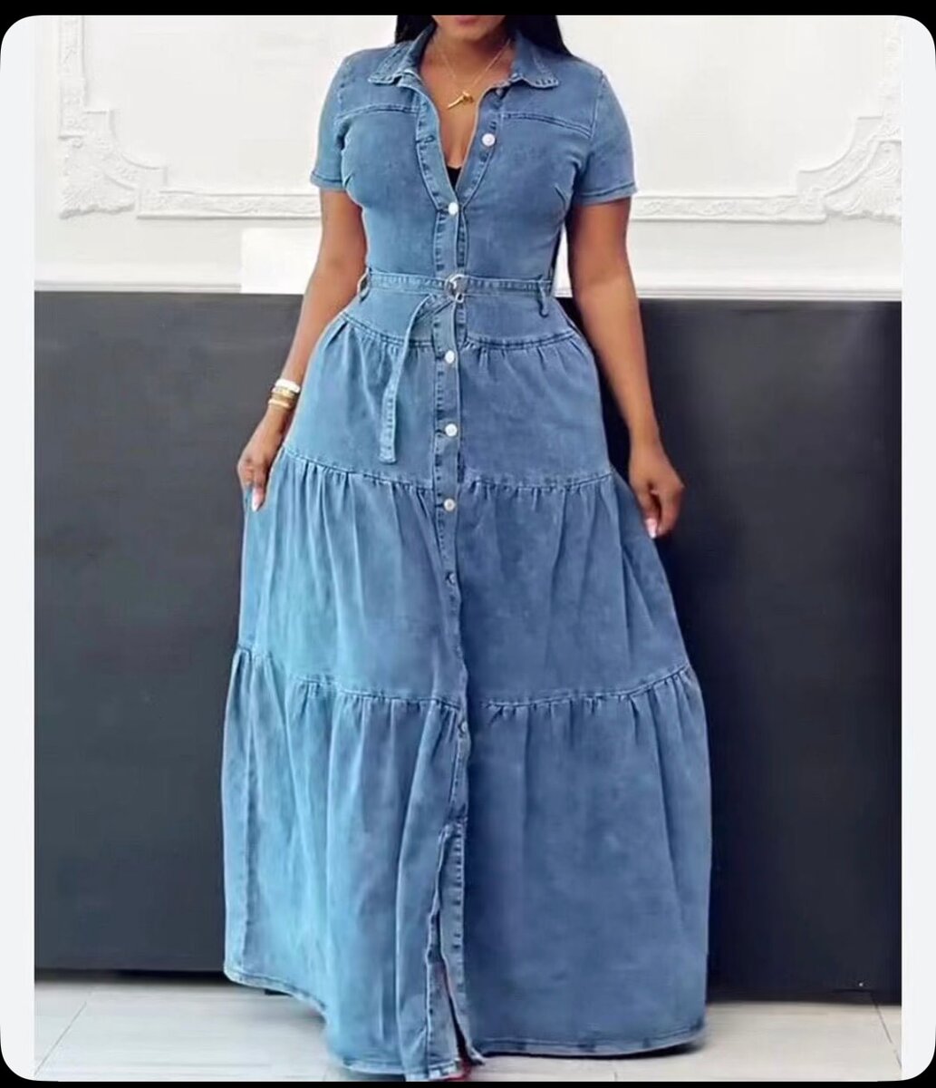 Robe en jean longue élégante
