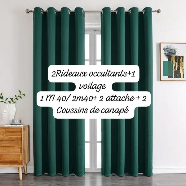 Rideaux occultants verts