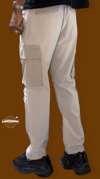 Pantalon cargo beige homme