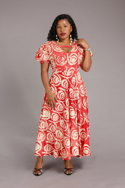 Robe adire chic imprimée