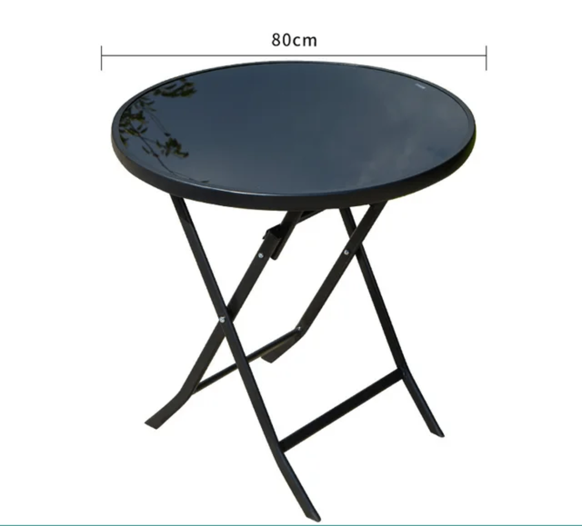 Table pliante ronde noire