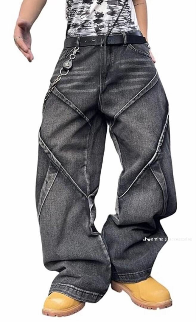 Jean large à chaînes