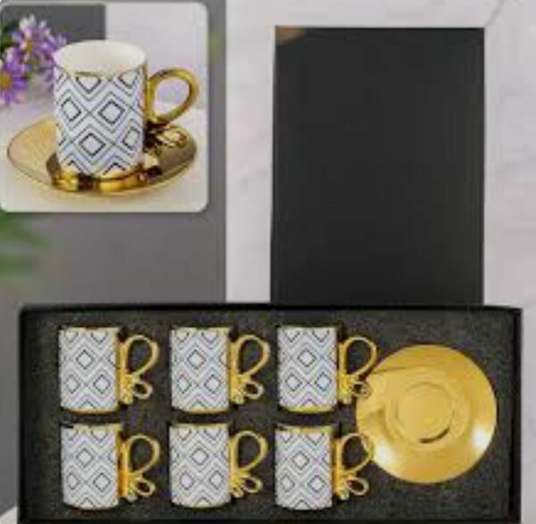 Ensemble de Tasses à Café Or