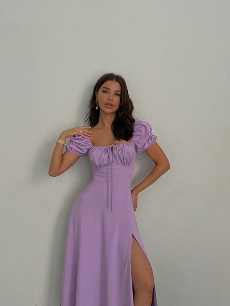 Robe longue élégante lavande