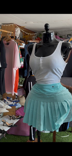 Jupe plissée turquoise élégante