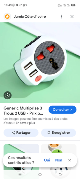 Multiprise 3 Prises 2 USB - Adaptateur Secteur