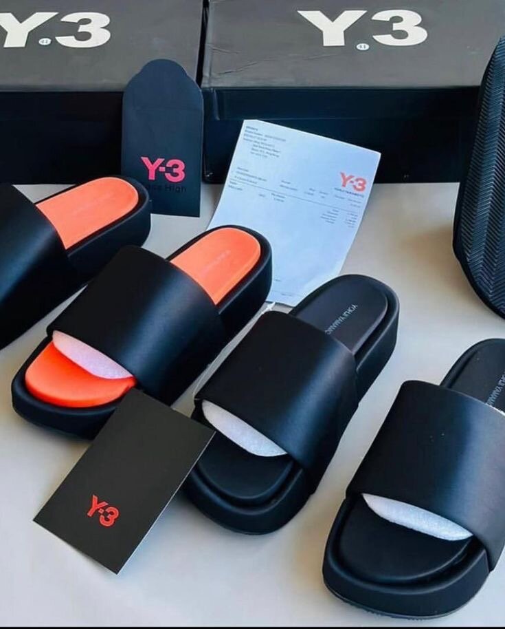 Y-3 Slides Noir pour Hommes