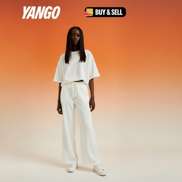 Pantalon large blanc confortable