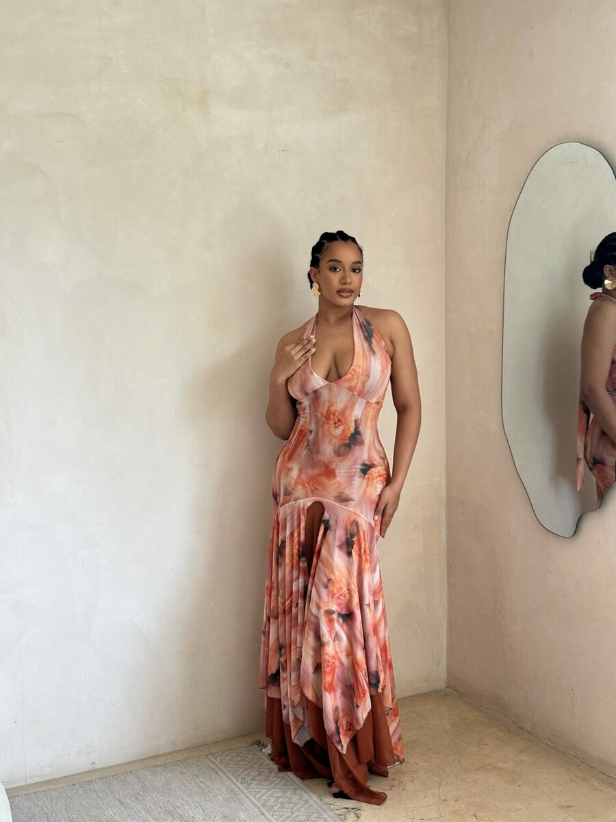 Robe élégante à imprimé floral