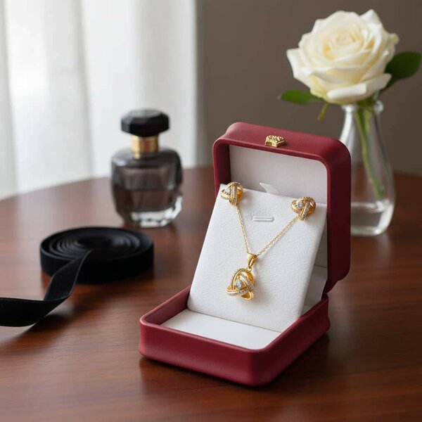 Ensemble collier et boucles d'oreilles luxe