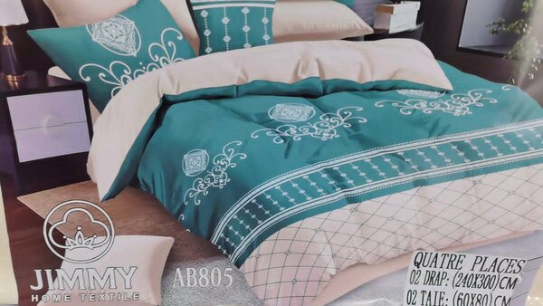 Parure de lit en coton 4places