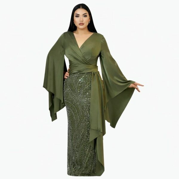 Robe de soirée verte élégante