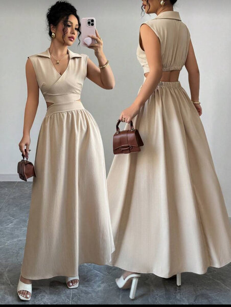 Robe longue sans manches élégante