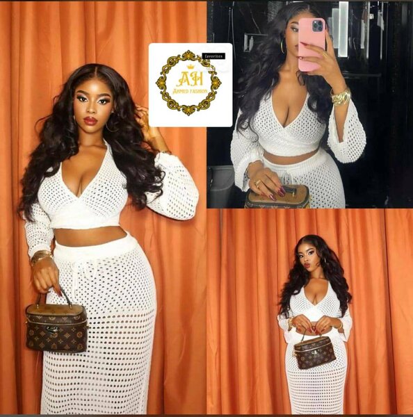 Ensemble chic blanc crochet