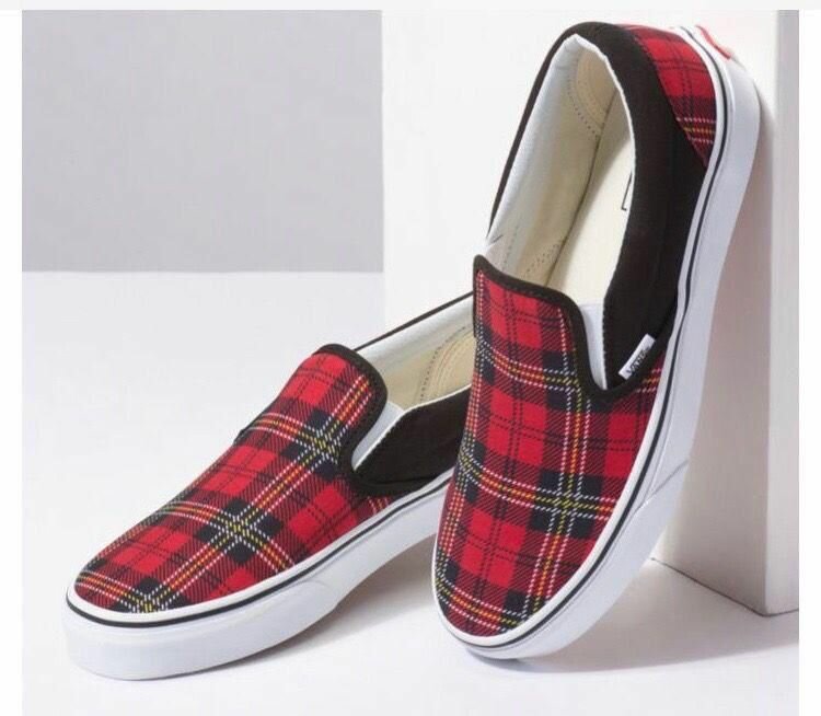 Vans Slip-On Écossais Rouge