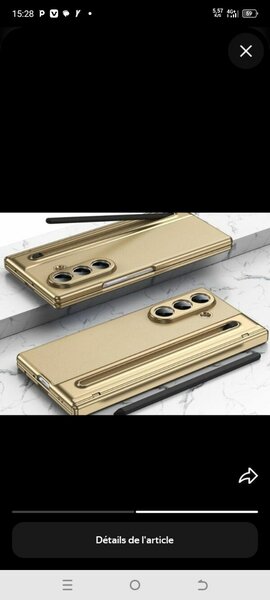 Coque téléphone pliable en doré