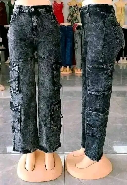 Jeans cargo femme noir