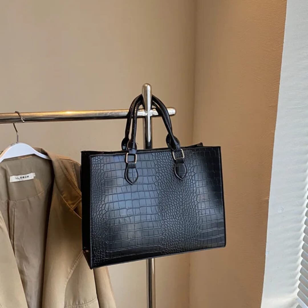 Sac à main en cuir croco