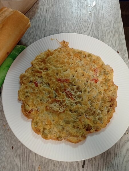 Omelette aux petits pois