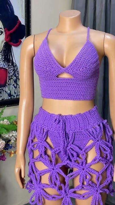Ensemble crochet violet chic