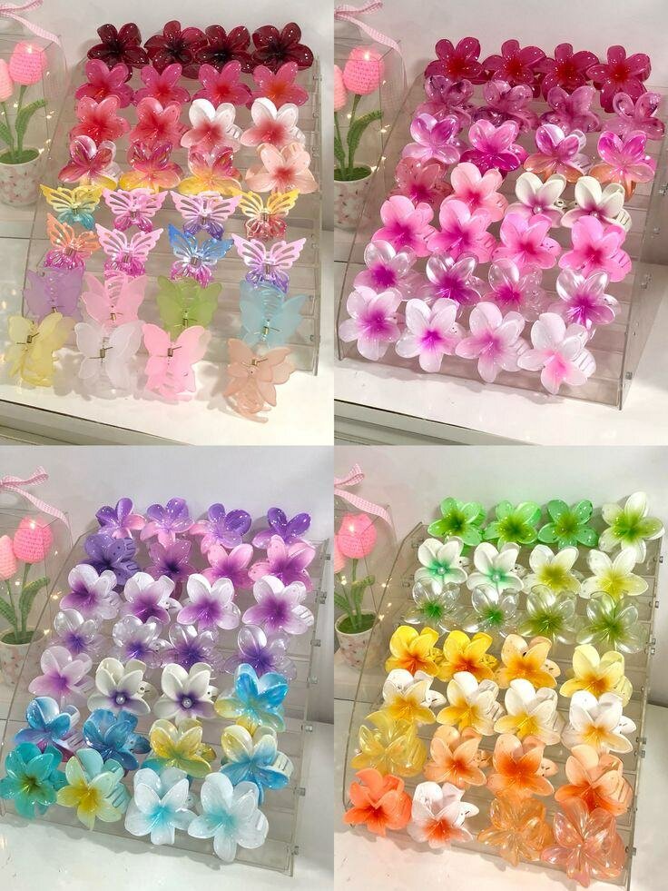 (3)Pinces à cheveux fleurs