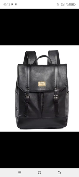 Sac à dos en cuir noir pour homme