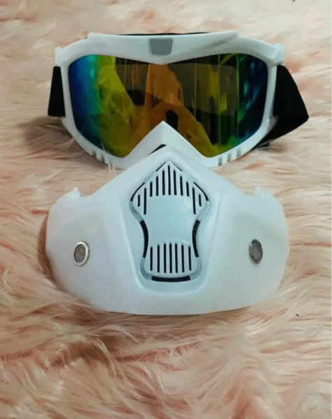 Masque de moto avec lunettes