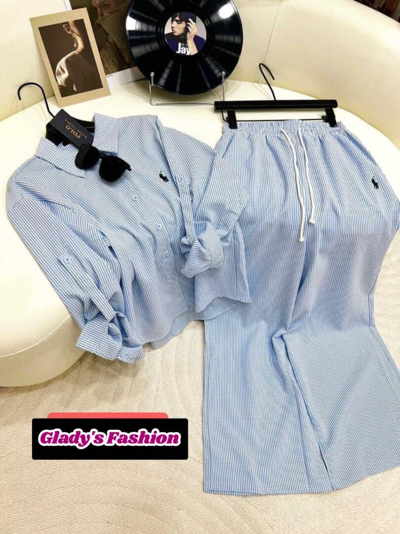 Comple rayé encoton pour femme