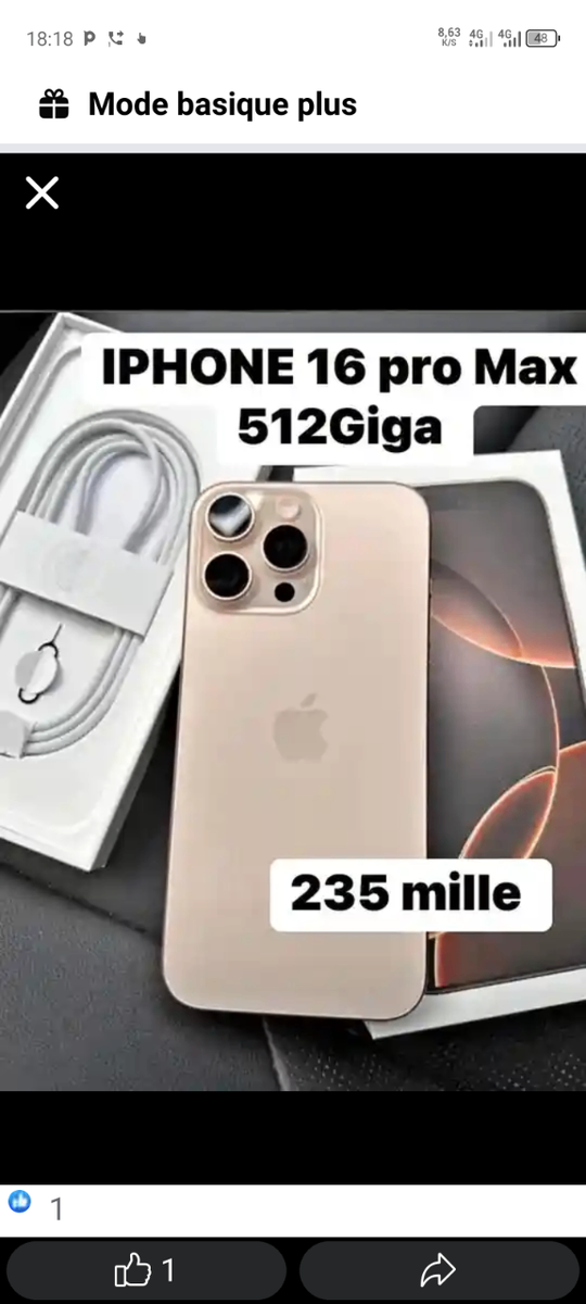 iPhone 16 Pro Max 512Go Neuf