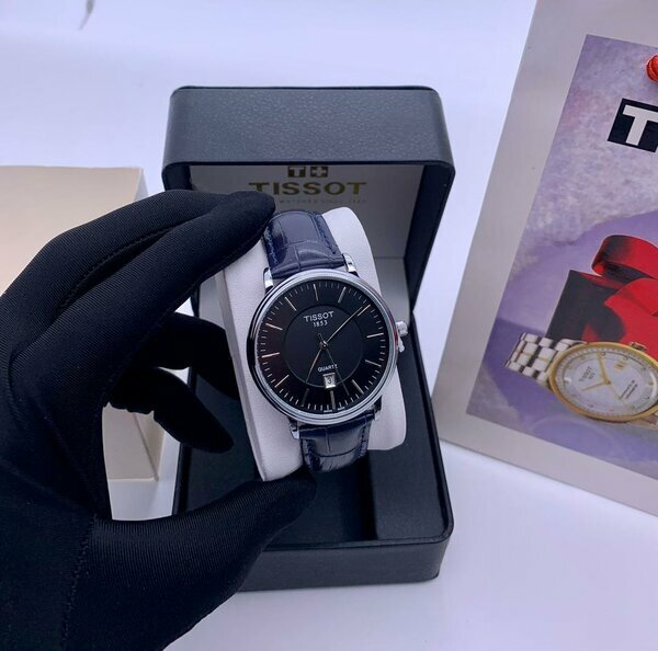 Tissot montre cuir bleu foncé