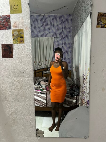 Robe orange moulante été