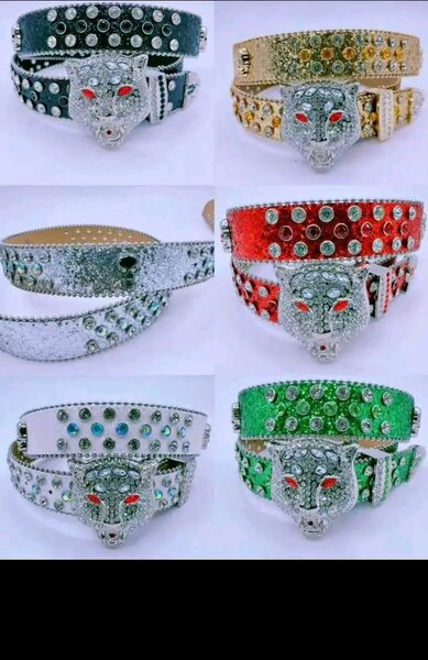Ceinture femme strass tête de panthère