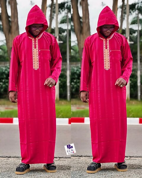 Chemise africaine rouge pour homme