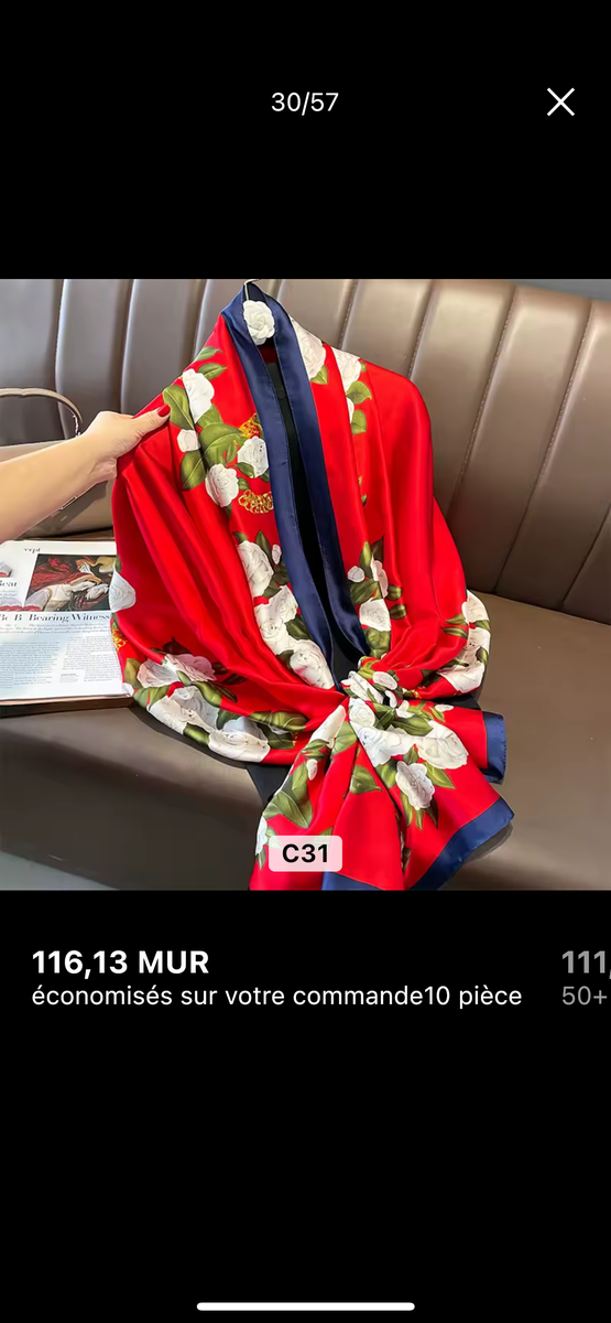 Écharpe élégante florale