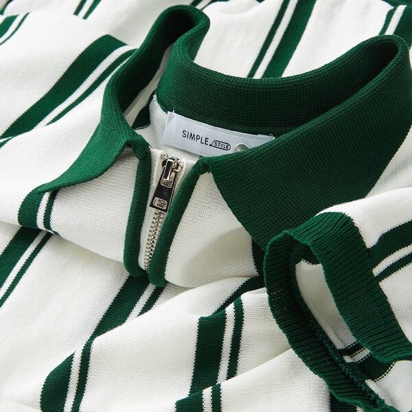 Polo à Rayures Vertes Homme