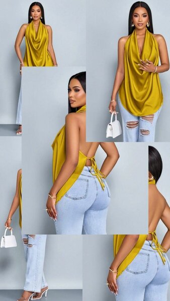 Top halter drapé élégant