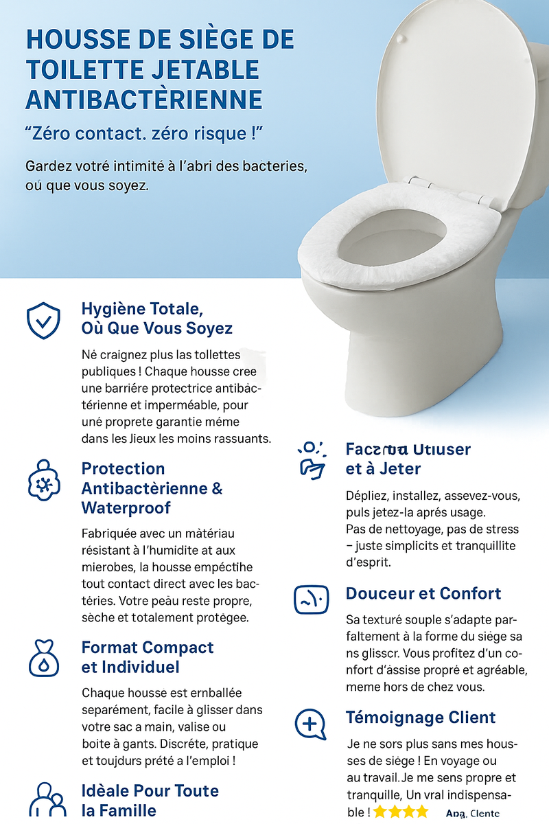 Housse WC Jetable Antibactérienne