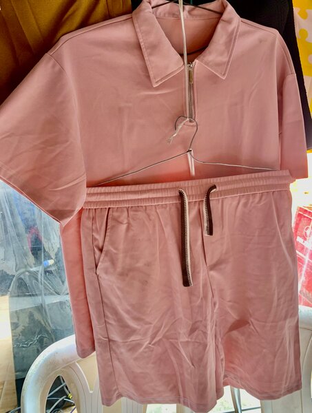 Ensemble détente rose zippé