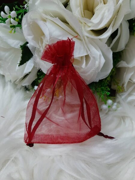 Sac organza rouge bordeaux