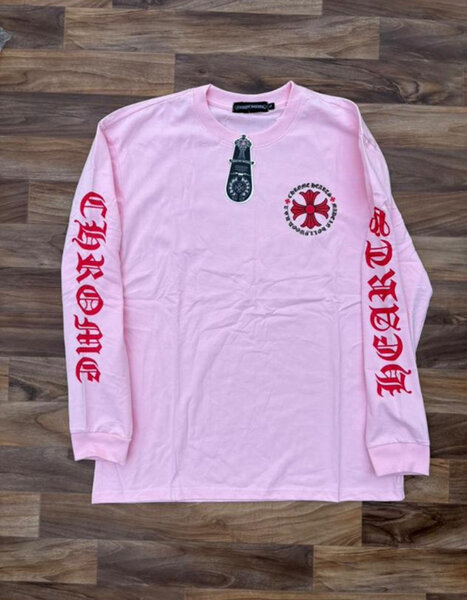 T-shirt manches longues rose tendance