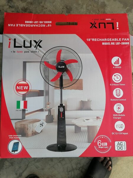 iLUX Ventilateur de sol rechargeable 18 pouces
