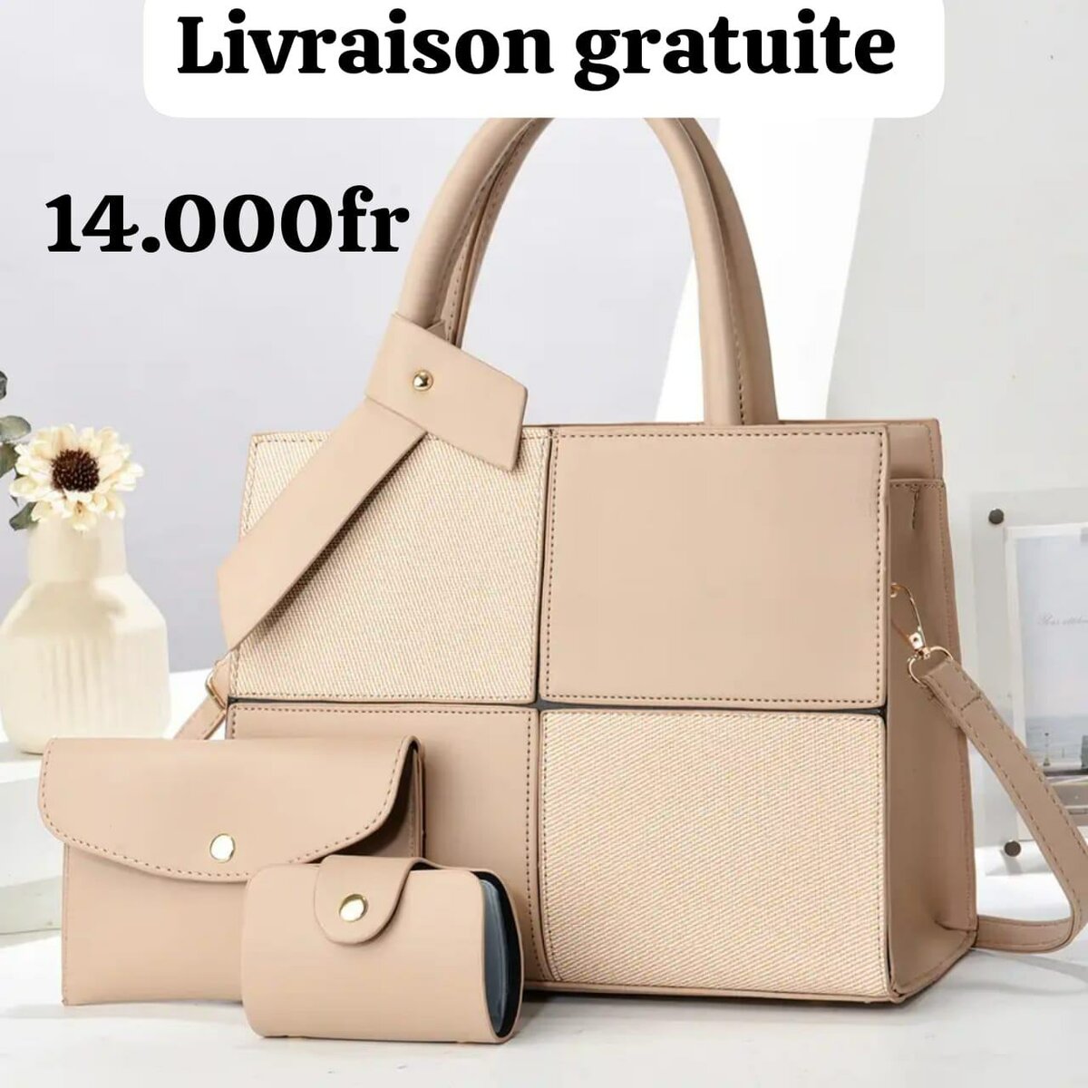 Sac à Main Élégant 3 Pièces
