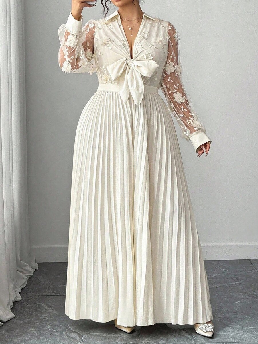 Robe longue élégante en mousseline