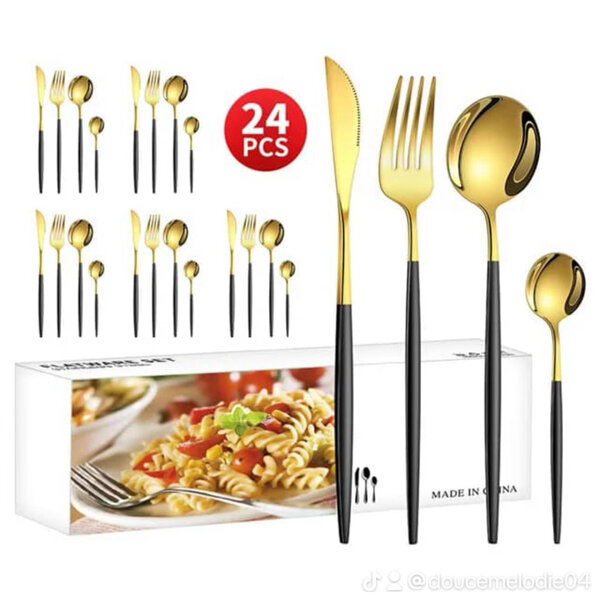 couverts portugais24 pcs dorés