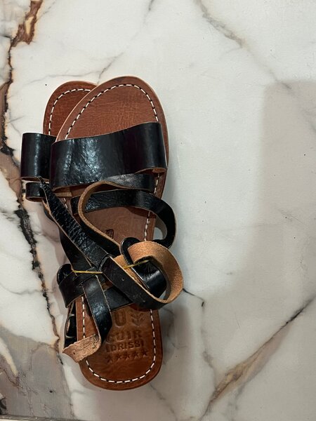 Sandales en cuir noir